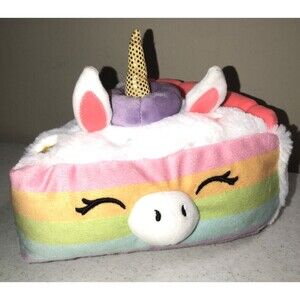 Squishable Snuggle Me Snacker Unicorn Rainbow Cake Slice Comfort Food Mini Plush